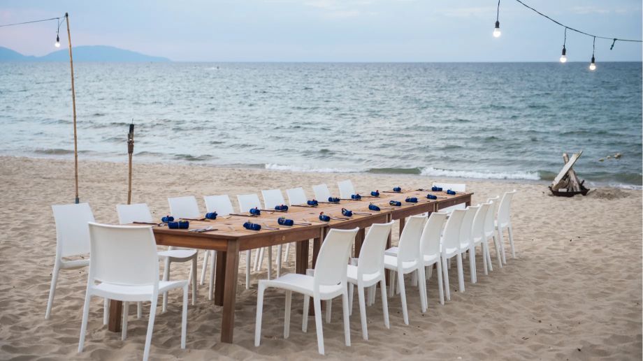 Private Events - Set table on the sand