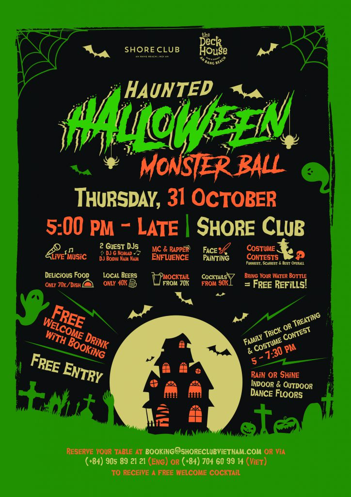 Haunted Halloween Monster Ball flyer for 31 October at Shore Club